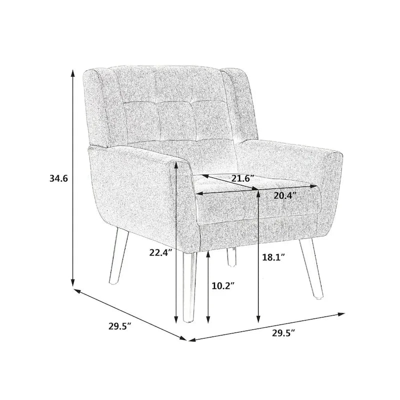 Modern Soft Leather Material Ergonomics Accent Chair Living Room Chair Bedroom Chair Home Chair With Black Legs For Indoor Home