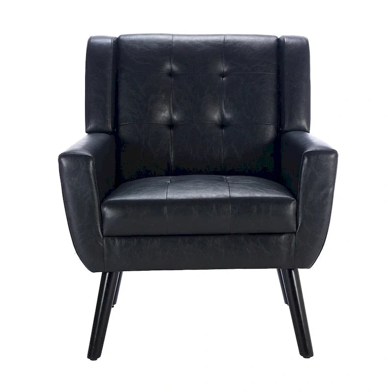 Modern Soft Leather Material Ergonomics Accent Chair Living Room Chair Bedroom Chair Home Chair With Black Legs For Indoor Home