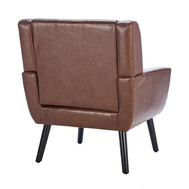 Modern Soft Leather Material Ergonomics Accent Chair Living Room Chair Bedroom Chair Home Chair With Black Legs For Indoor Home