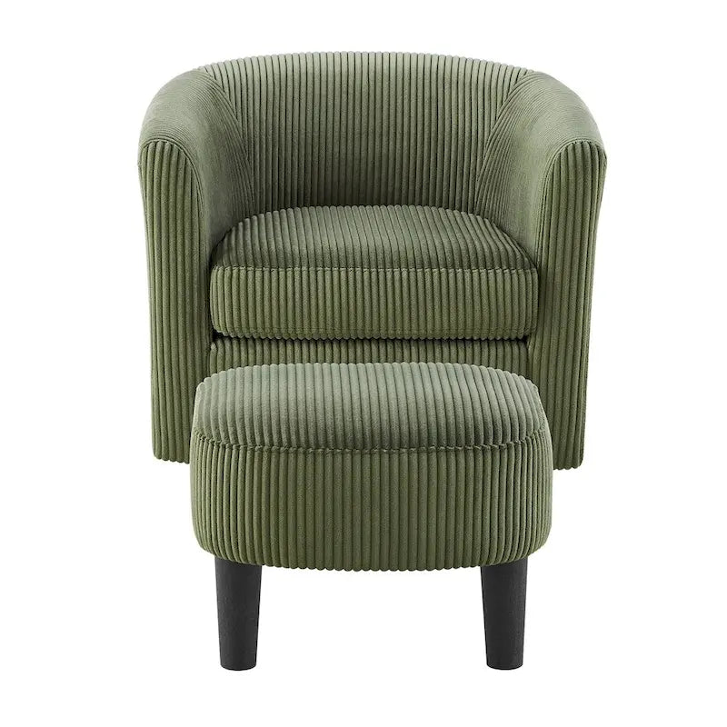 Swivel Accent Single Sofa Chair with Ottoman