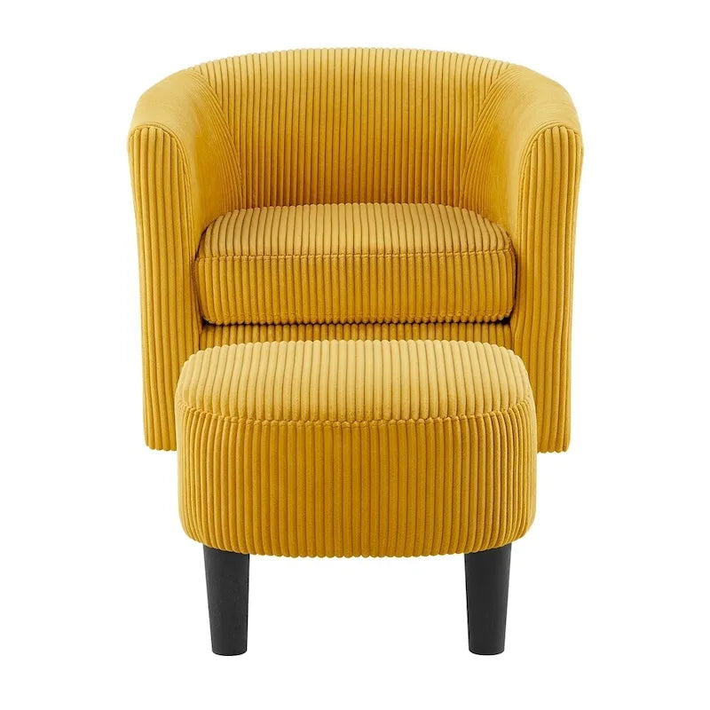 Swivel Accent Single Sofa Chair with Ottoman