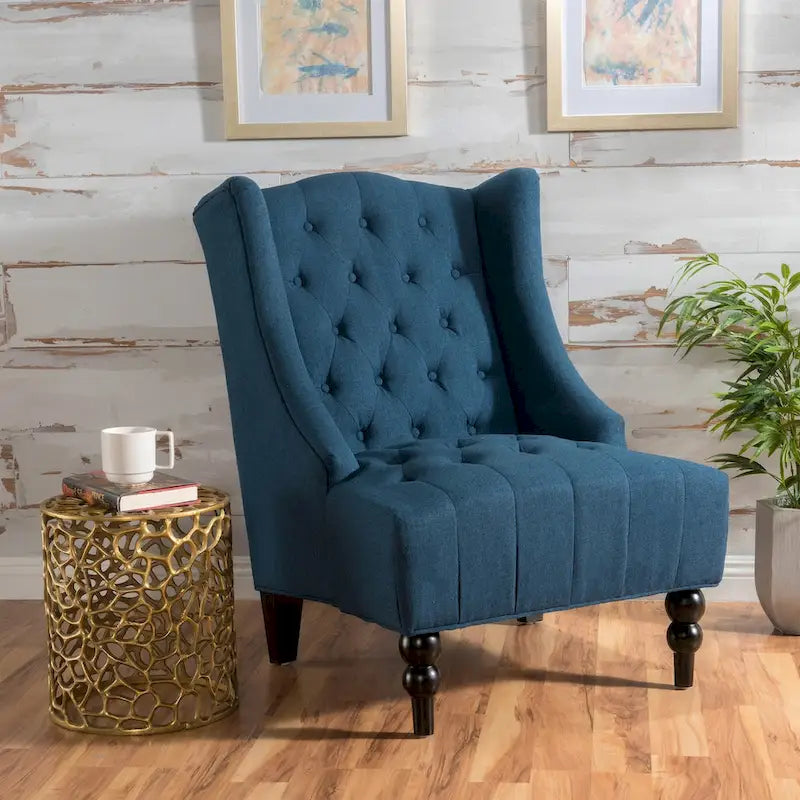 Fauteuil à oreilles tapissé