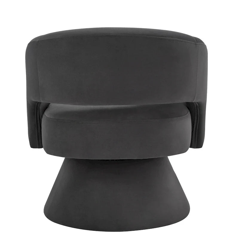 Upholstered Velvet Swivel Accent Chairs with Open Backrest