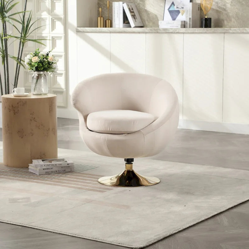 HOMEFUN Fauteuils d'appoint pivotants à 360 degrés en velours (gauche)