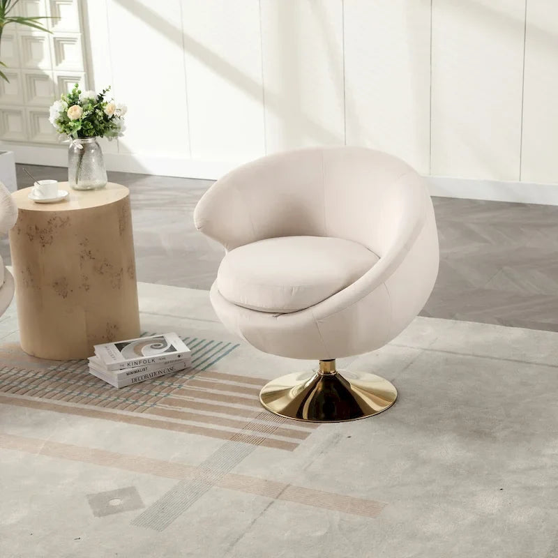 HOMEFUN Fauteuils d'appoint pivotants à 360 degrés en velours (gauche)