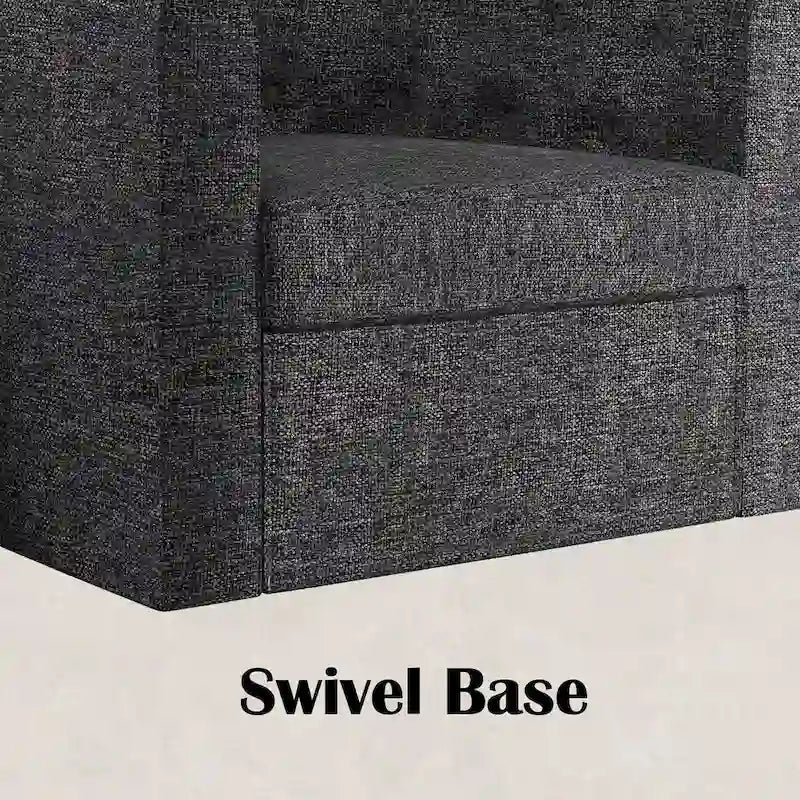 Swivel Cuddle Fabric Accent Chair with Button-Tufting
