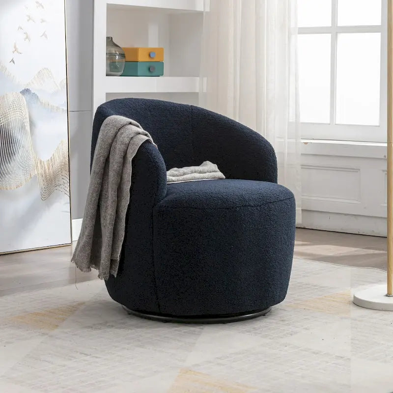 Fauteuil pivotant avec revêtement par poudre noir, bleu