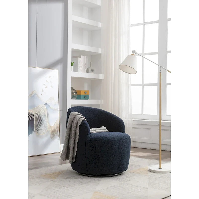 Fauteuil pivotant avec revêtement par poudre noir, bleu
