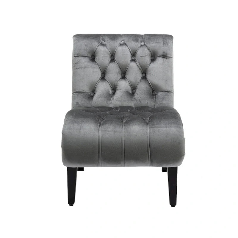 Chaise d'appoint sans accoudoirs en velours, chaise slipper capitonnée, chaise d'appoint, chaise longue