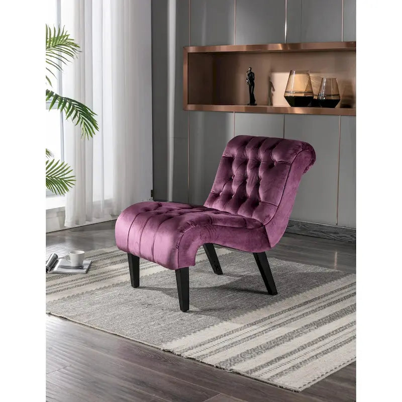 Chaise d'appoint sans accoudoirs en velours, chaise slipper capitonnée, chaise d'appoint, chaise longue