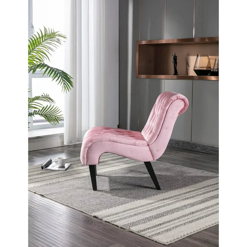 Chaise d'appoint sans accoudoirs en velours, chaise slipper capitonnée, chaise d'appoint, chaise longue