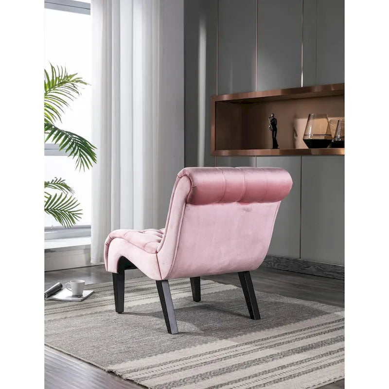Chaise d'appoint sans accoudoirs en velours, chaise slipper capitonnée, chaise d'appoint, chaise longue