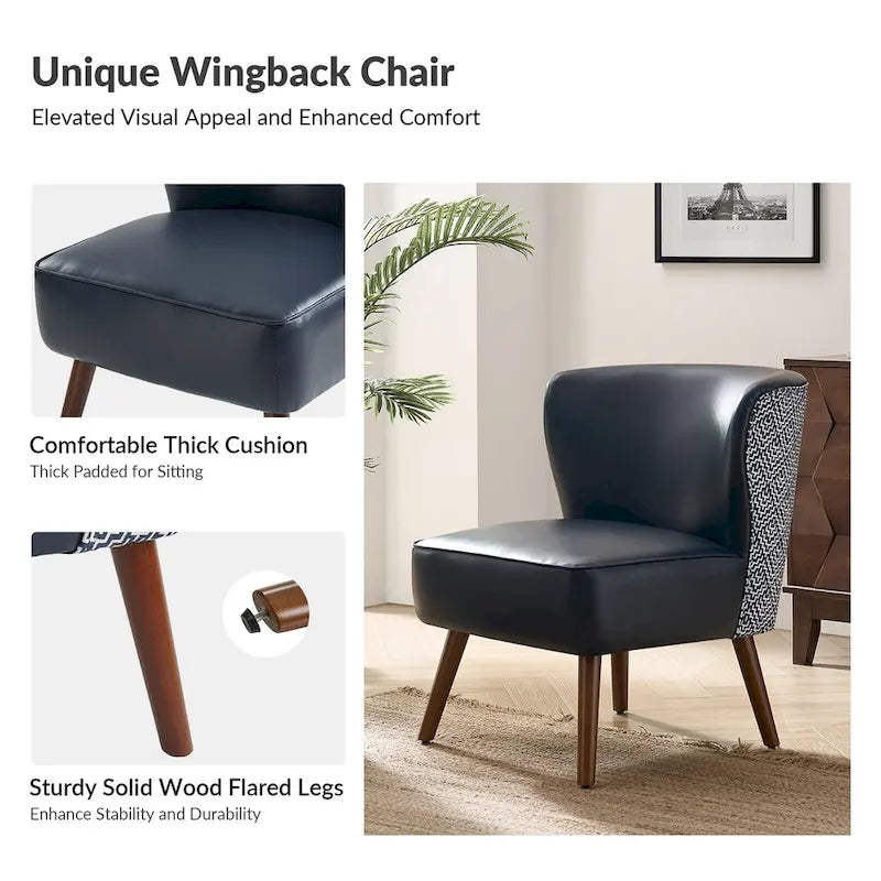 Alexander Mid-Century Modern Side Armchair with Solid Wood Legs by HULALA HOME