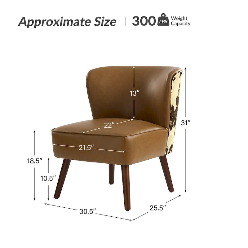 Alexander Mid-Century Modern Side Armchair with Solid Wood Legs by HULALA HOME