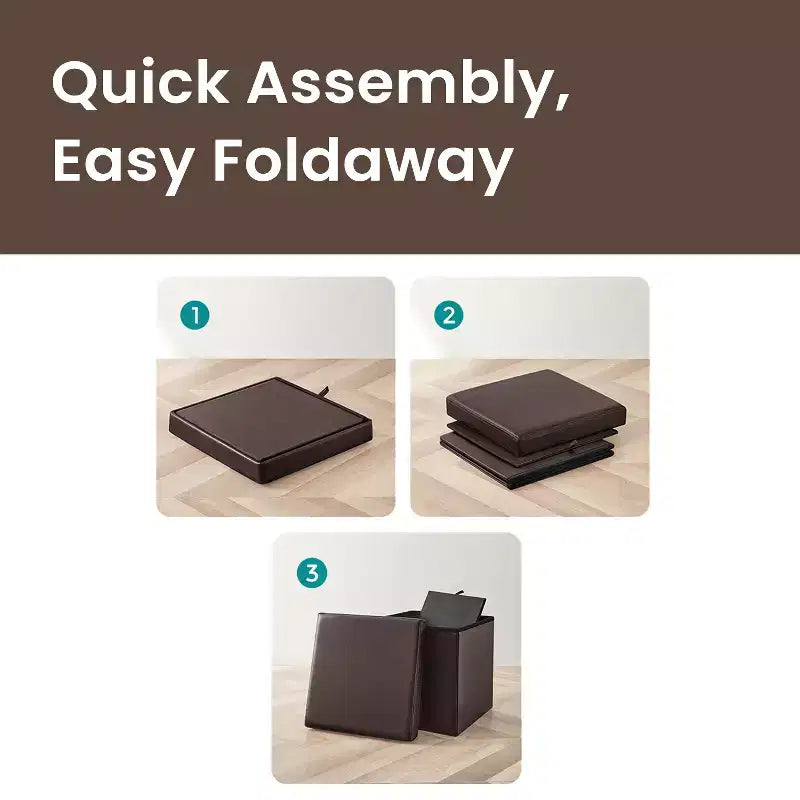 15 pouf ottomano con contenitore, poggiapiedi pieghevole, panca ottomana con contenitore, cassa portaoggetti a cubo con capacità di carico di 300 kg