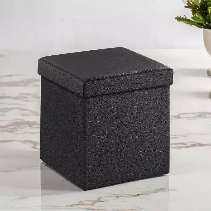 15 pouf ottomano con contenitore, poggiapiedi pieghevole, panca ottomana con contenitore, cassa portaoggetti a cubo con capacità di carico di 300 kg