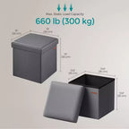 Cubo Contenitore in Similpelle 38x38x38 cm
