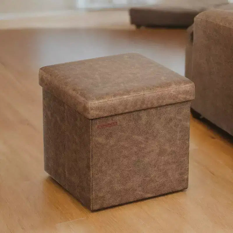 15 pouf ottomano con contenitore, poggiapiedi pieghevole, panca ottomana con contenitore, cassa portaoggetti a cubo con capacità di carico di 300 kg
