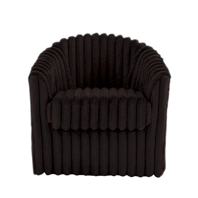 2 Set Modern 49 Upholstered Plush Corduroy Swivel Barrel Accent Chair