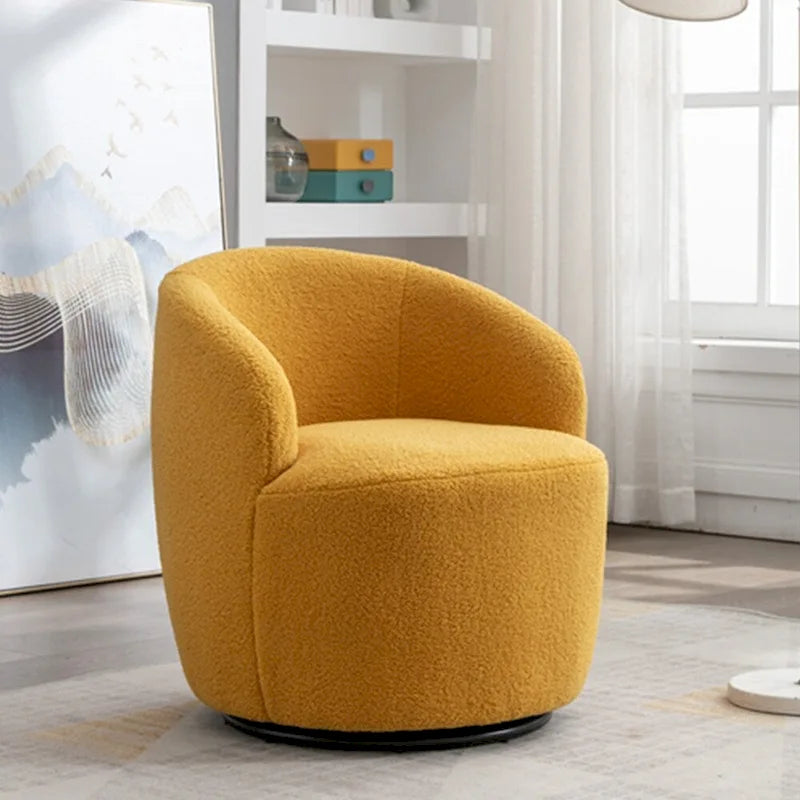 Teddy Fabric Swivel Accent Armchair Barrel Chair