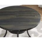 Tavolo rotondo da pranzo altezza bancone, diametro 122 cm, in legno e metallo