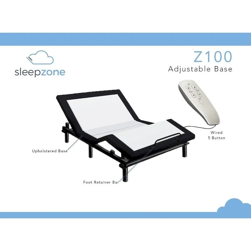 Set Materasso in Memory Foam da 12 pollici Sleep Zone Pacifica e Base Regolabile Z100