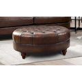 Pouffe Chesterfield en cuir pleine fleur Hydeline Newport