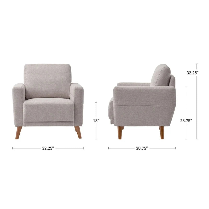 Fauteuil moderne Clara, gris clair