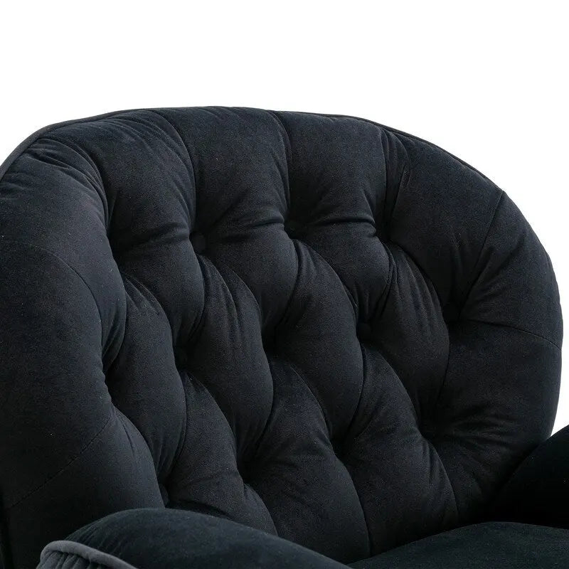 Accent chair TV Chair Living room Chair Grey with ottoman