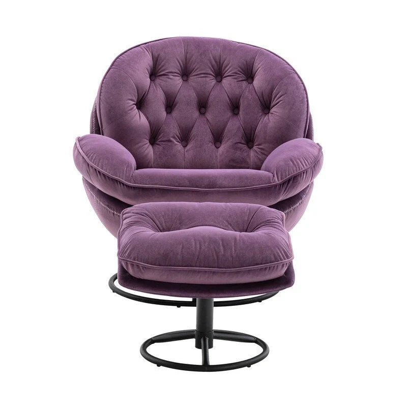 Accent chair TV Chair Living room Chair Grey with ottoman