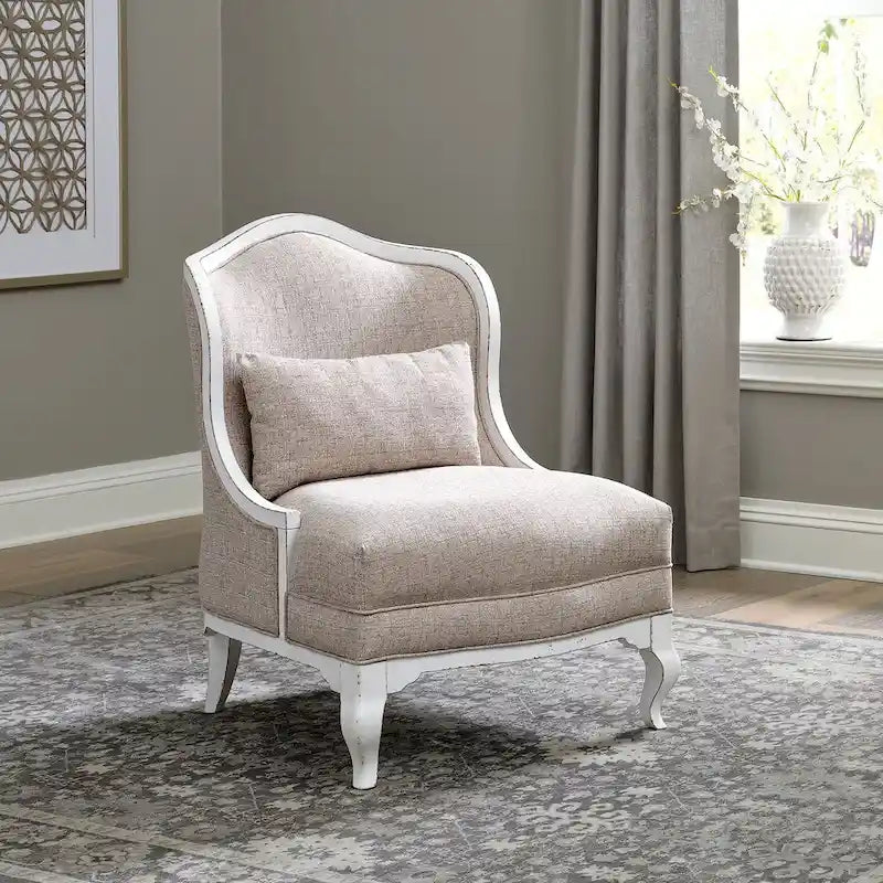 Fauteuil d'appoint rembourré blanc antique Magnolia Manor