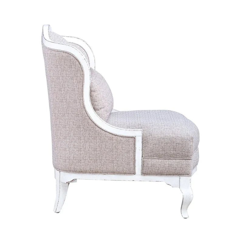 Fauteuil d'appoint rembourré blanc antique Magnolia Manor