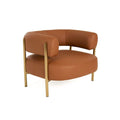 Fauteuil d'appoint moderne en cuir rouille Modrest Ozona
