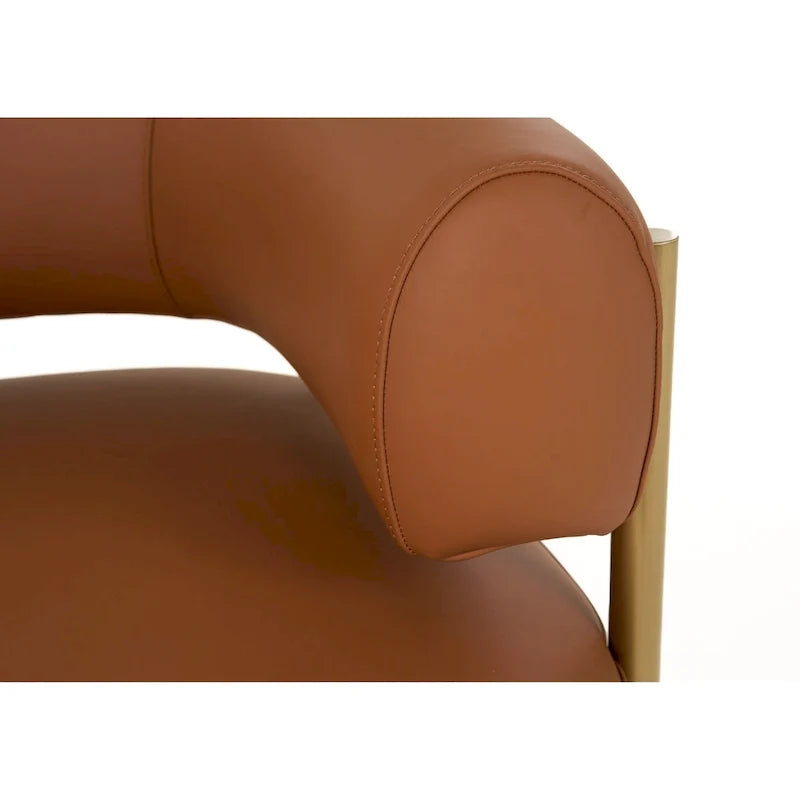 Fauteuil d'appoint moderne en cuir rouille Modrest Ozona