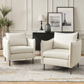 Lot de 2 fauteuils Christopher en tissu anti-rayures moderne avec pieds en métal noir par HULALA HOME