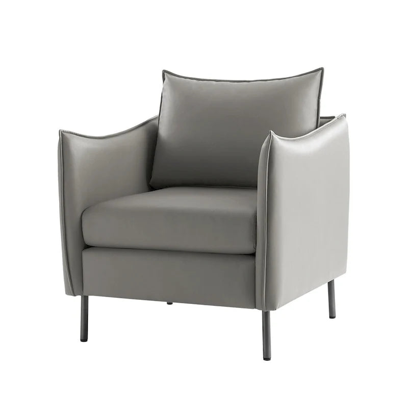 Lot de 2 fauteuils Christopher en tissu anti-rayures moderne avec pieds en métal noir par HULALA HOME