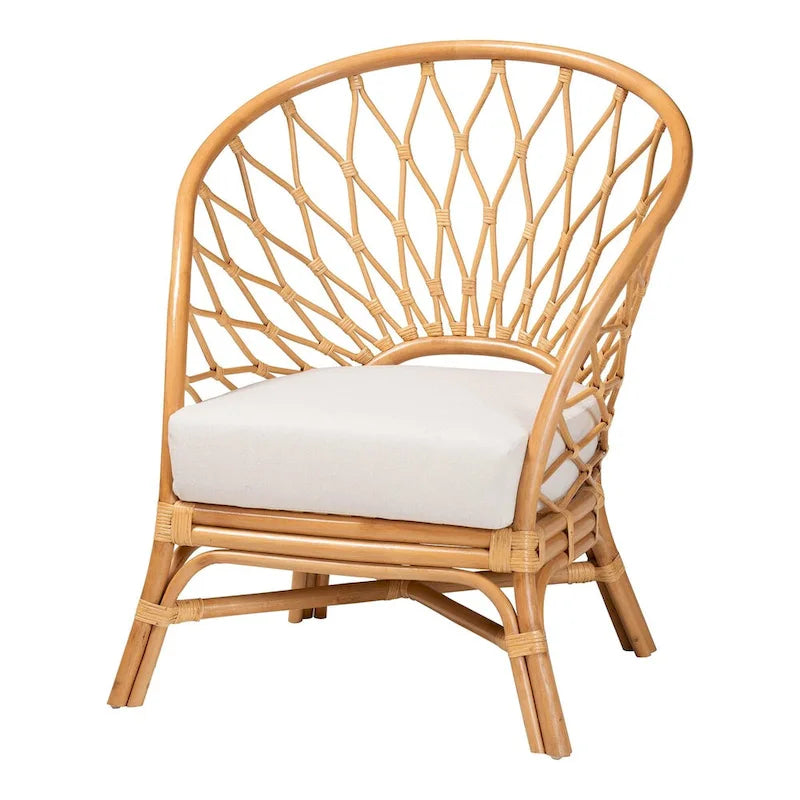 Chaise d'appoint Emmeline Bohème en rotin couleur miel