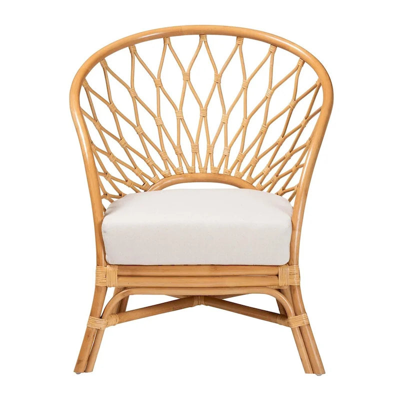 Chaise d'appoint Emmeline Bohème en rotin couleur miel