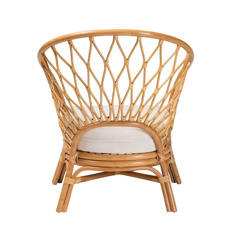 Chaise d'appoint Emmeline Bohème en rotin couleur miel