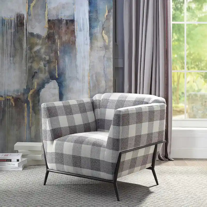Fauteuil d'appoint Duval noir à accoudoirs évasés