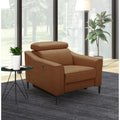 Fauteuil inclinable moderne en cuir de chameau Divani Casa Eden
