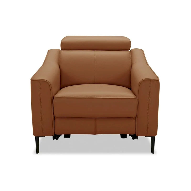 Fauteuil inclinable moderne en cuir de chameau Divani Casa Eden