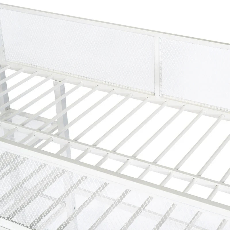 Twin Loft Bed with Four Shelves