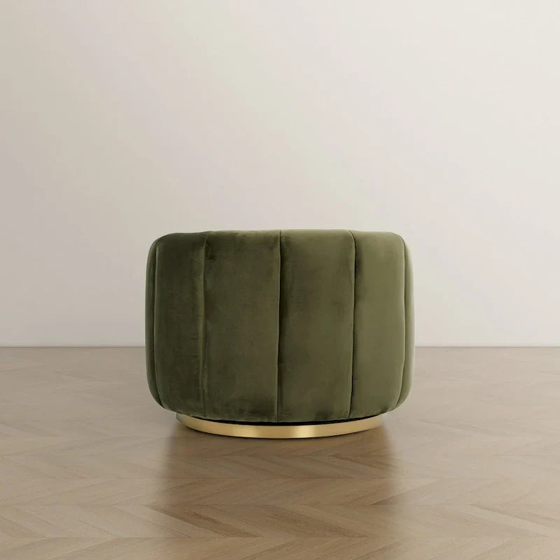 Fauteuil pivotant d'appoint Cardiff, style moderne du milieu du siècle, confortable