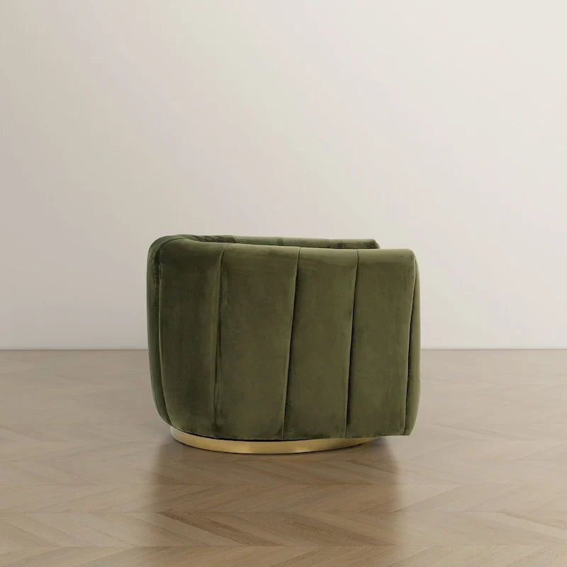 Fauteuil pivotant d'appoint Cardiff, style moderne du milieu du siècle, confortable