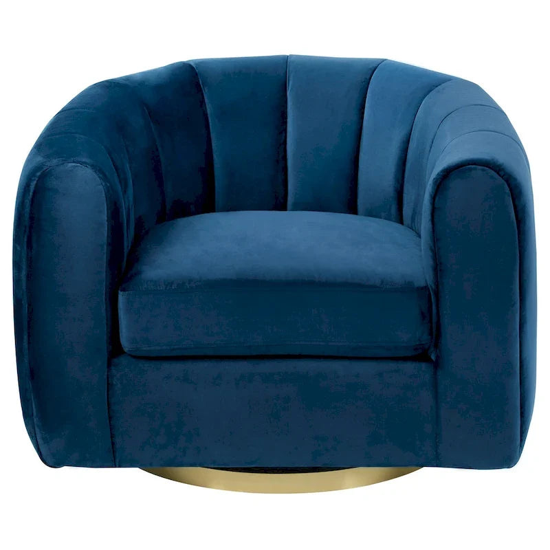 Fauteuil pivotant d'appoint Cardiff, style moderne du milieu du siècle, confortable