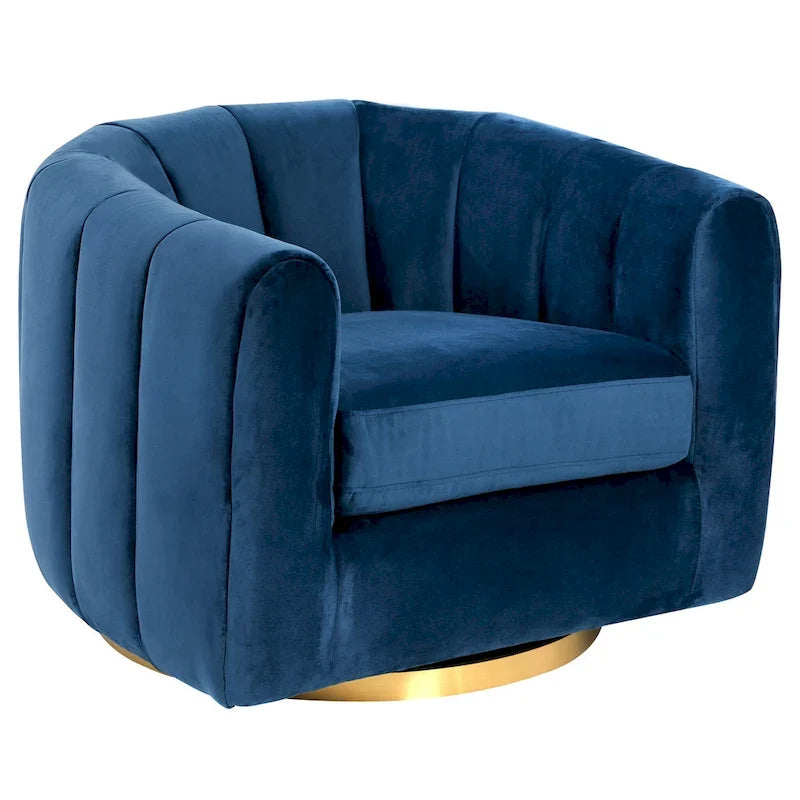 Fauteuil pivotant d'appoint Cardiff, style moderne du milieu du siècle, confortable