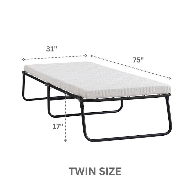 Lit d'appoint pliant Nautica Home Gellux avec cadre en acier et matelas en mousse à gel rafraîchissant