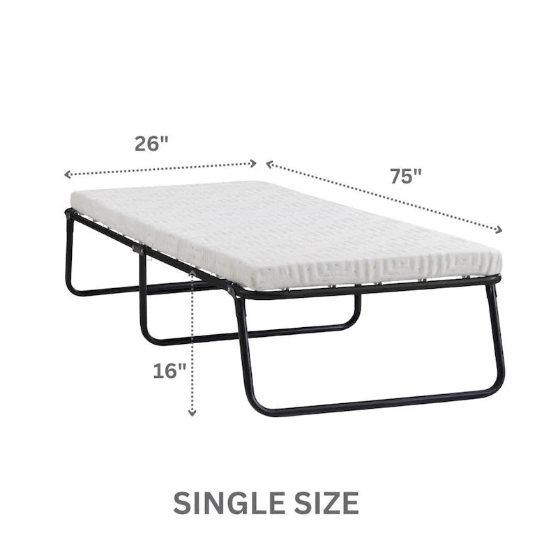 Lit d'appoint pliant Nautica Home Gellux avec cadre en acier et matelas en mousse à gel rafraîchissant