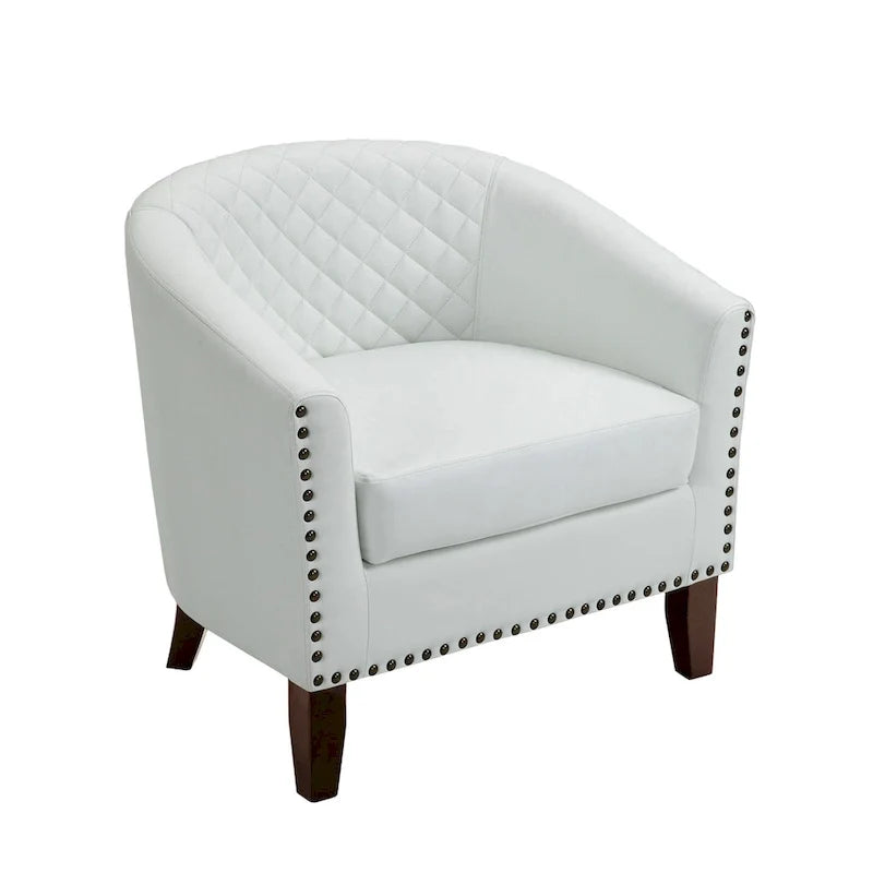 Fauteuil pivotant Ethan en cuir PU avec garniture cloutée